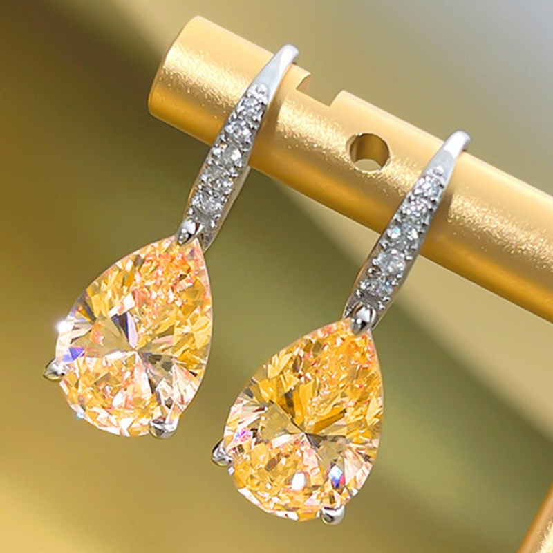 Exquisite Pink Droplet Shaped Earrings, Elegant Design